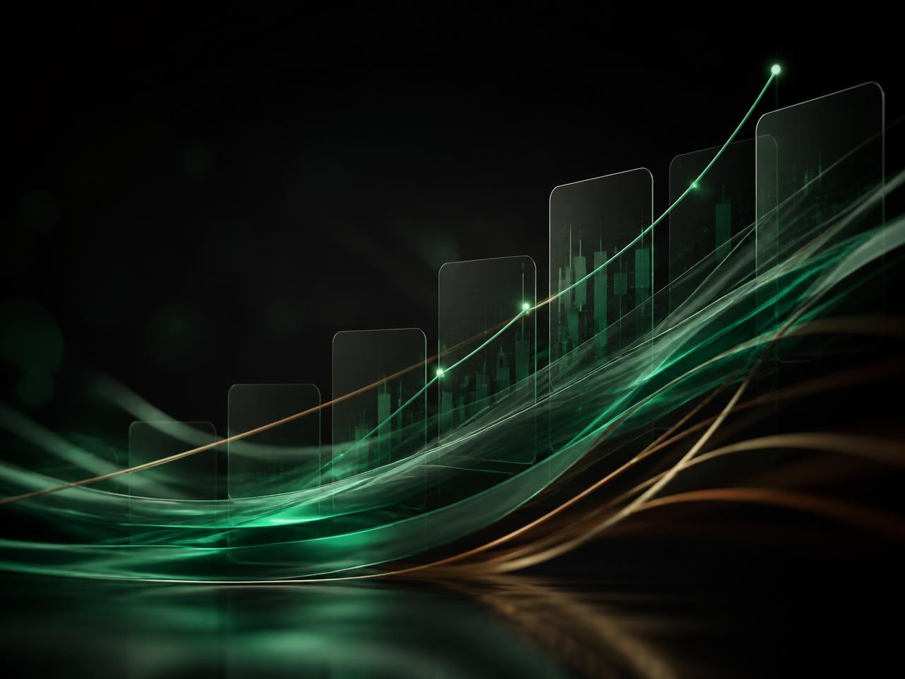 Abstract visualization of business revenue growth and financing